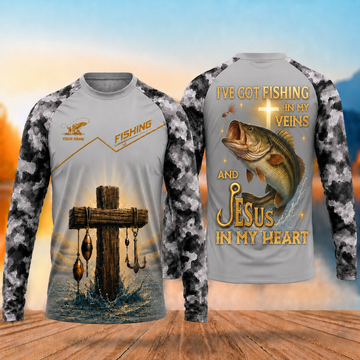 I've Got Fishing In My Veins And Jesus In My Heart All Over Print