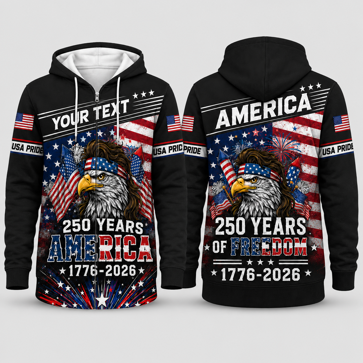 Merica 250 Anniversary USA Shirt 250 Years July 4th Men Kids , Personalized All Over Print