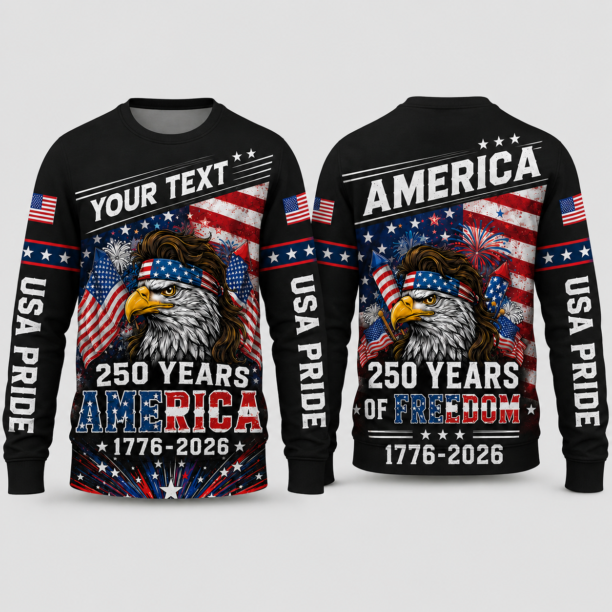 Merica 250 Anniversary USA Shirt 250 Years July 4th Men Kids , Personalized All Over Print
