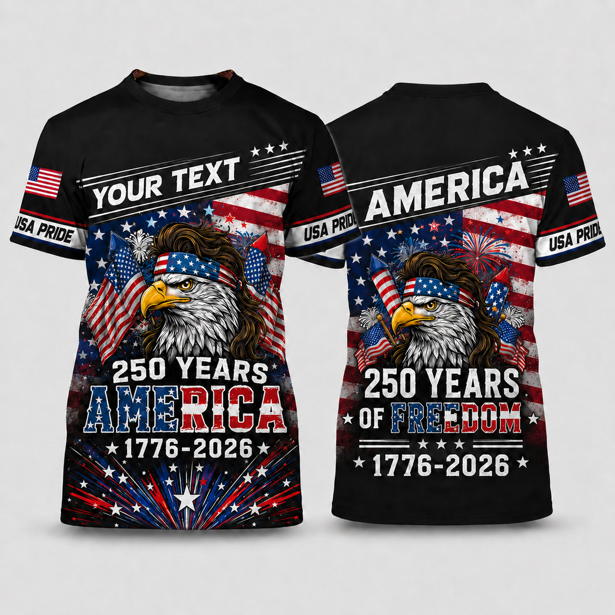 Merica 250 Anniversary USA Shirt 250 Years July 4th Men Kids , Personalized All Over Print