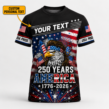 Merica 250 Anniversary USA Shirt 250 Years July 4th Men Kids , Personalized All Over Print