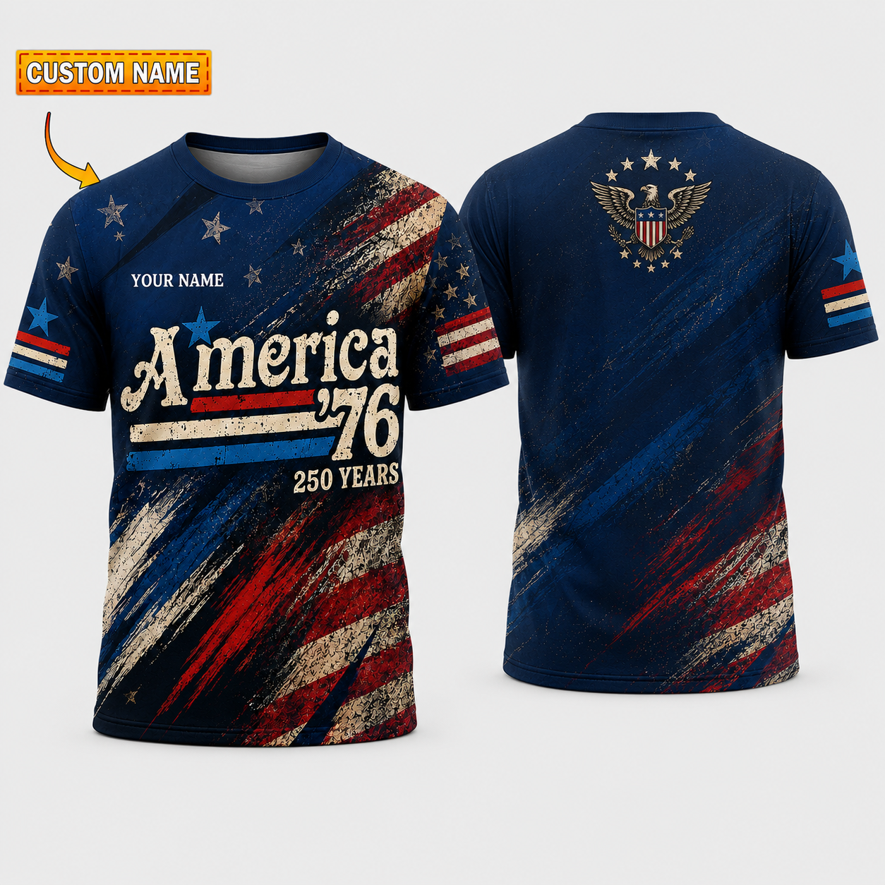Merica 250 Anniversary USA Shirt 250 Years July 4th Men Kids , Personalized All Over Print
