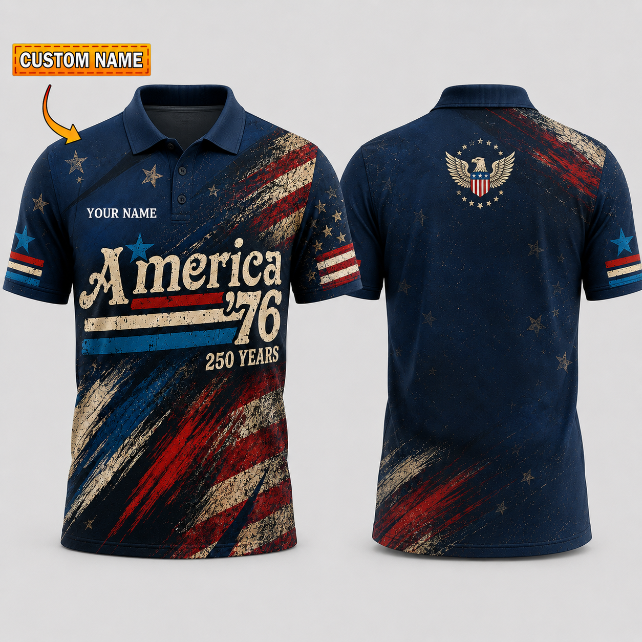 Merica 250 Anniversary USA Shirt 250 Years July 4th Men Kids , Personalized All Over Print