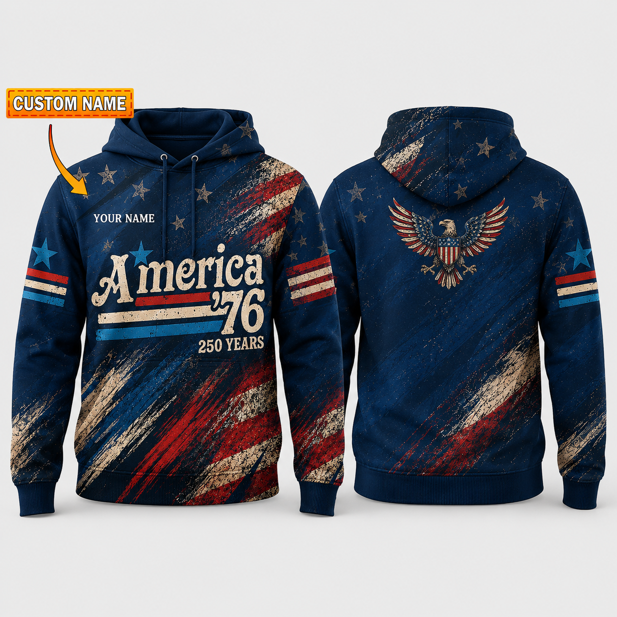 Merica 250 Anniversary USA Shirt 250 Years July 4th Men Kids , Personalized All Over Print