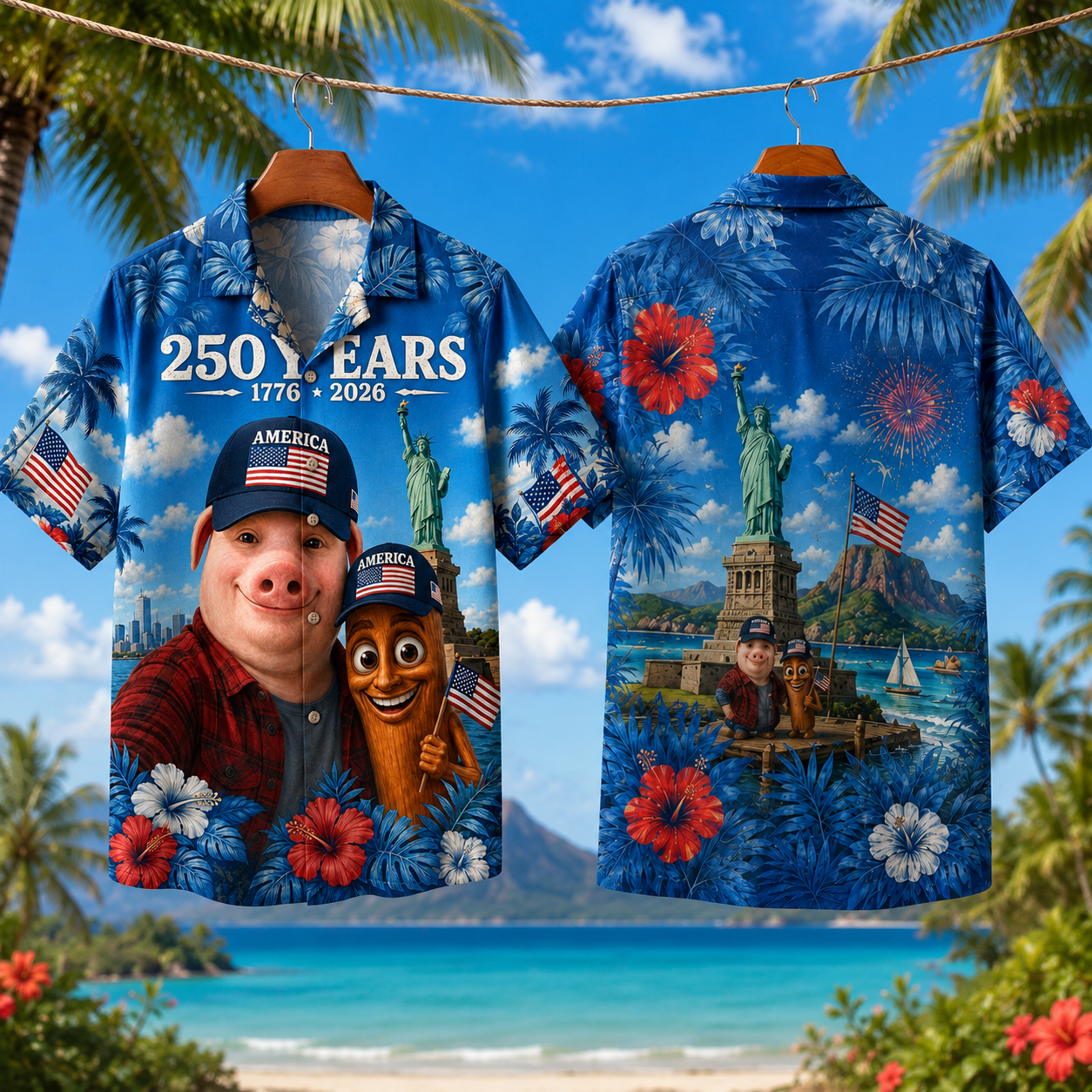 Tung Tung Tung Sahur John Pork Meme Brainrot Calling Hawaiian Shirt