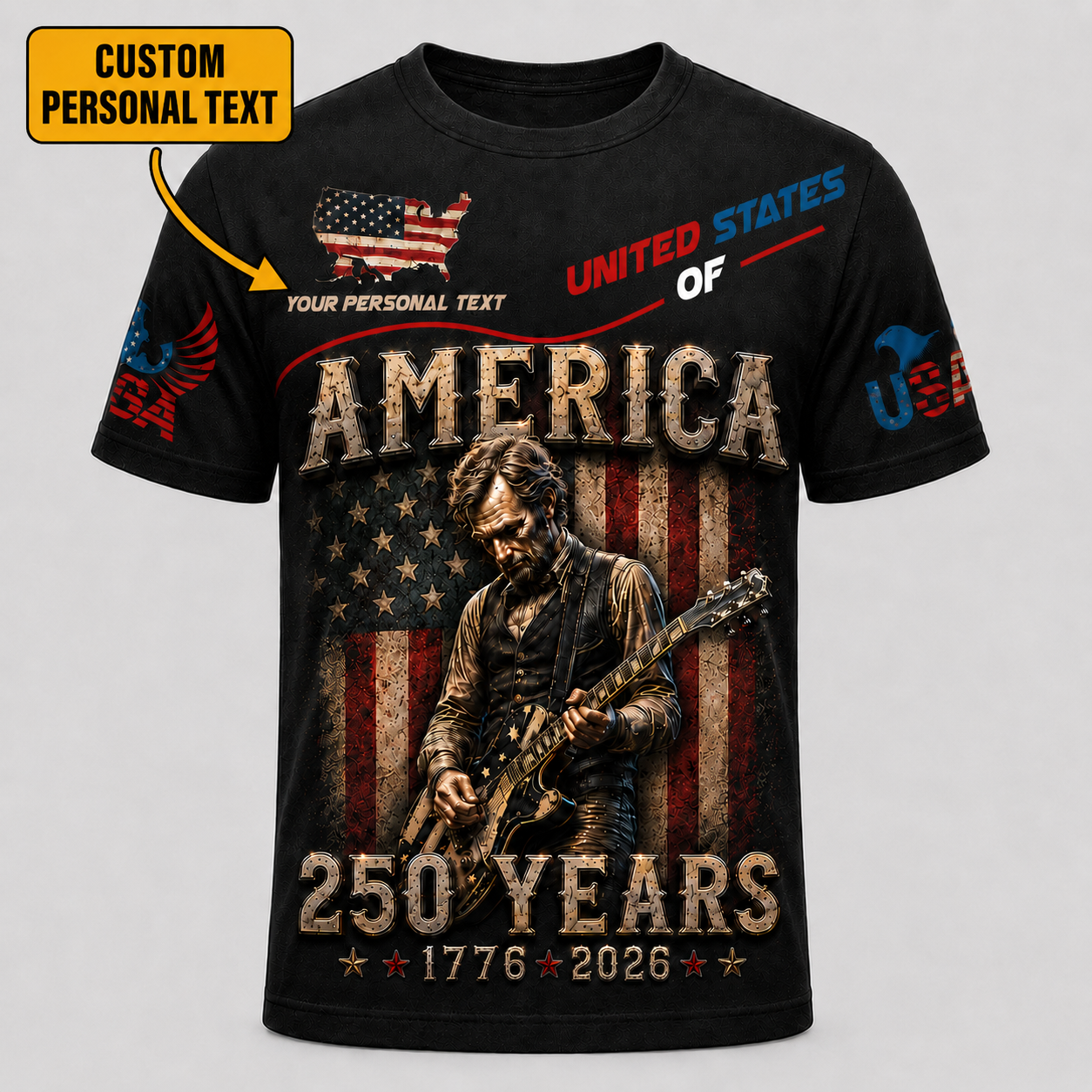Merica 250 Anniversary USA Shirt 250 Years July 4th Men Kids , Personalized All Over Print