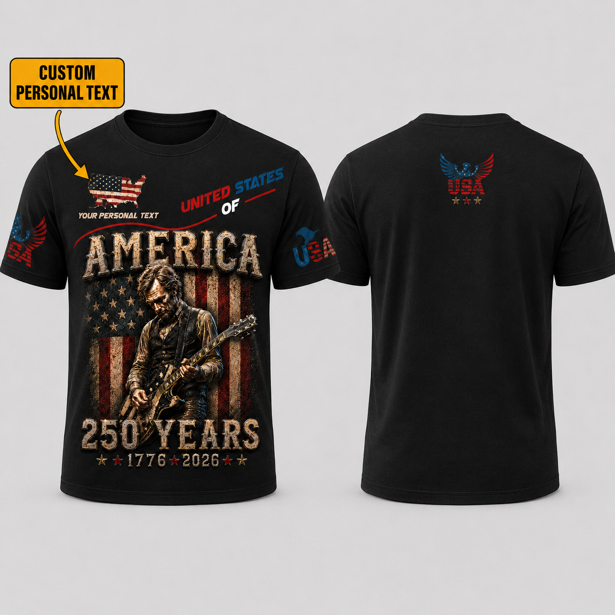 Merica 250 Anniversary USA Shirt 250 Years July 4th Men Kids , Personalized All Over Print