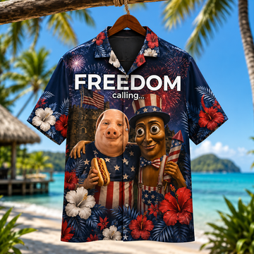 Independence Day Internet Meme Tung Sahur John Pork US Joke Hawaiian Shirt