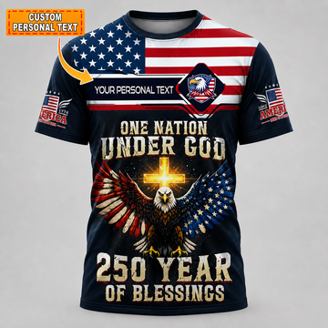 Merica 250 Anniversary USA Shirt 250 Years July 4th Men Kids , Personalized All Over Print