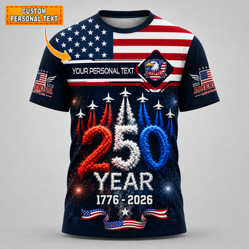 Merica 250 Anniversary USA Shirt 250 Years July 4th Men Kids , Personalized All Over Print