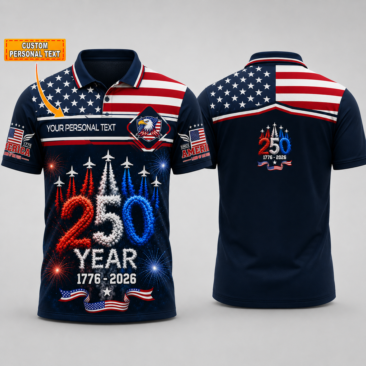 Merica 250 Anniversary USA Shirt 250 Years July 4th Men Kids , Personalized All Over Print