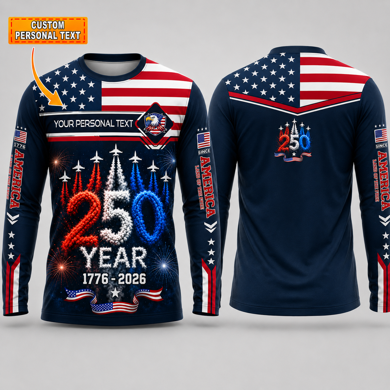 Merica 250 Anniversary USA Shirt 250 Years July 4th Men Kids , Personalized All Over Print