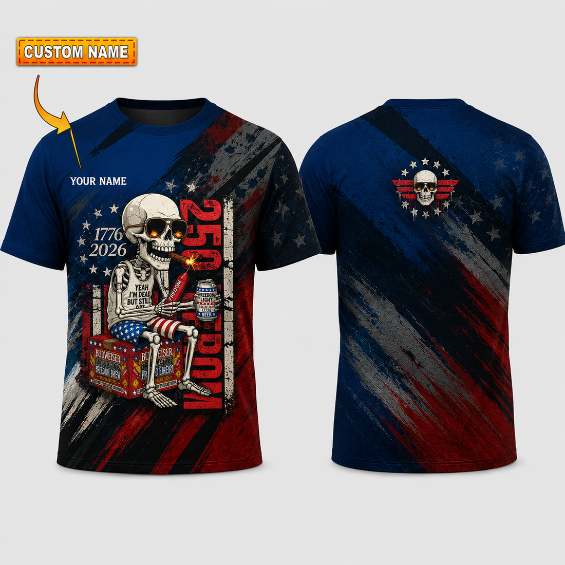 Merica 250 Anniversary USA Shirt 250 Years July 4th Men Kids , Personalized All Over Print