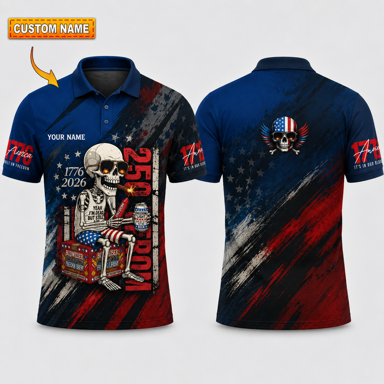 Merica 250 Anniversary USA Shirt 250 Years July 4th Men Kids , Personalized All Over Print
