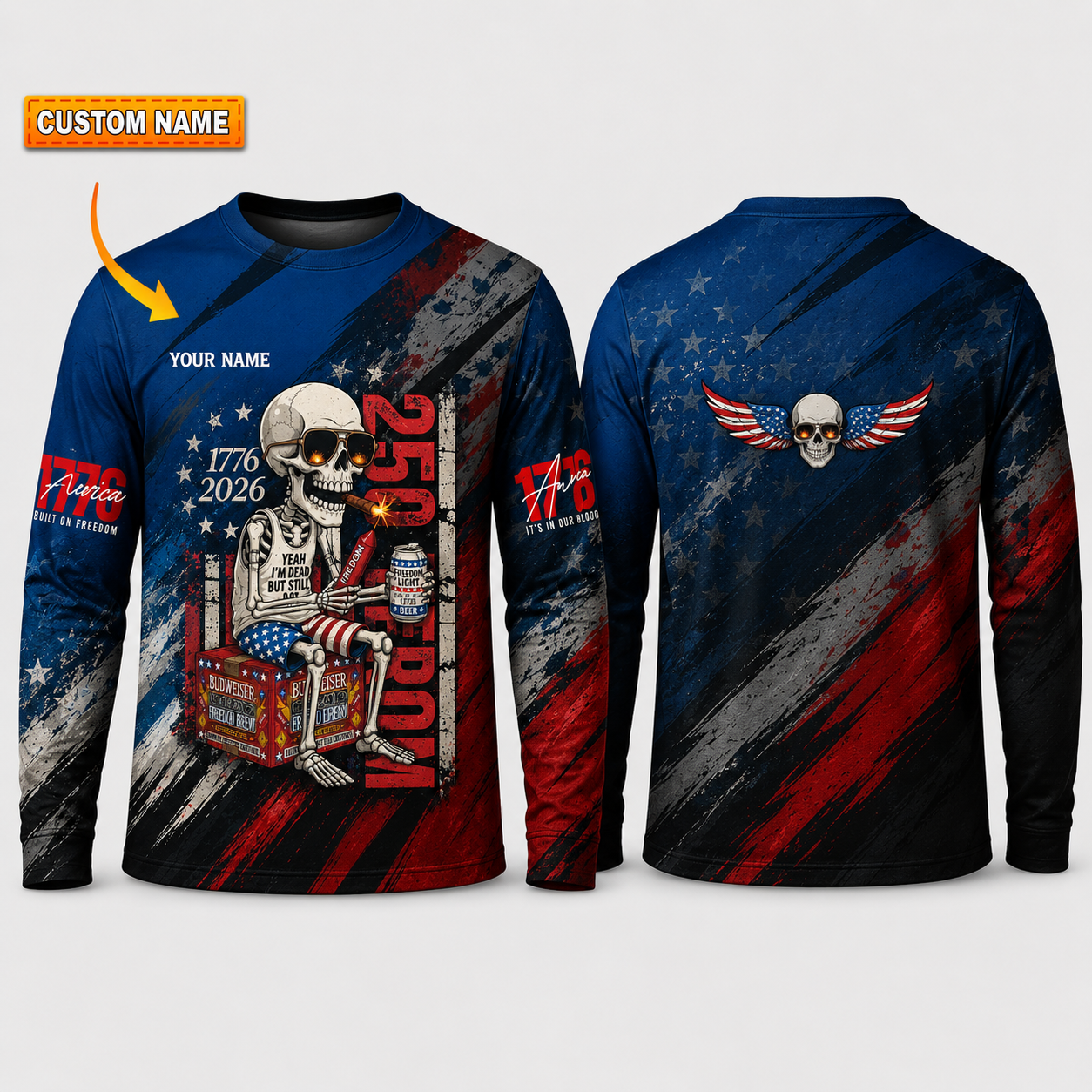 Merica 250 Anniversary USA Shirt 250 Years July 4th Men Kids , Personalized All Over Print