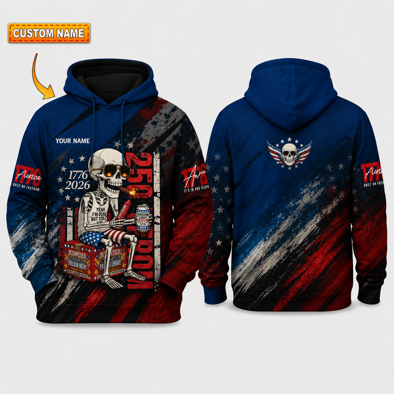 Merica 250 Anniversary USA Shirt 250 Years July 4th Men Kids , Personalized All Over Print