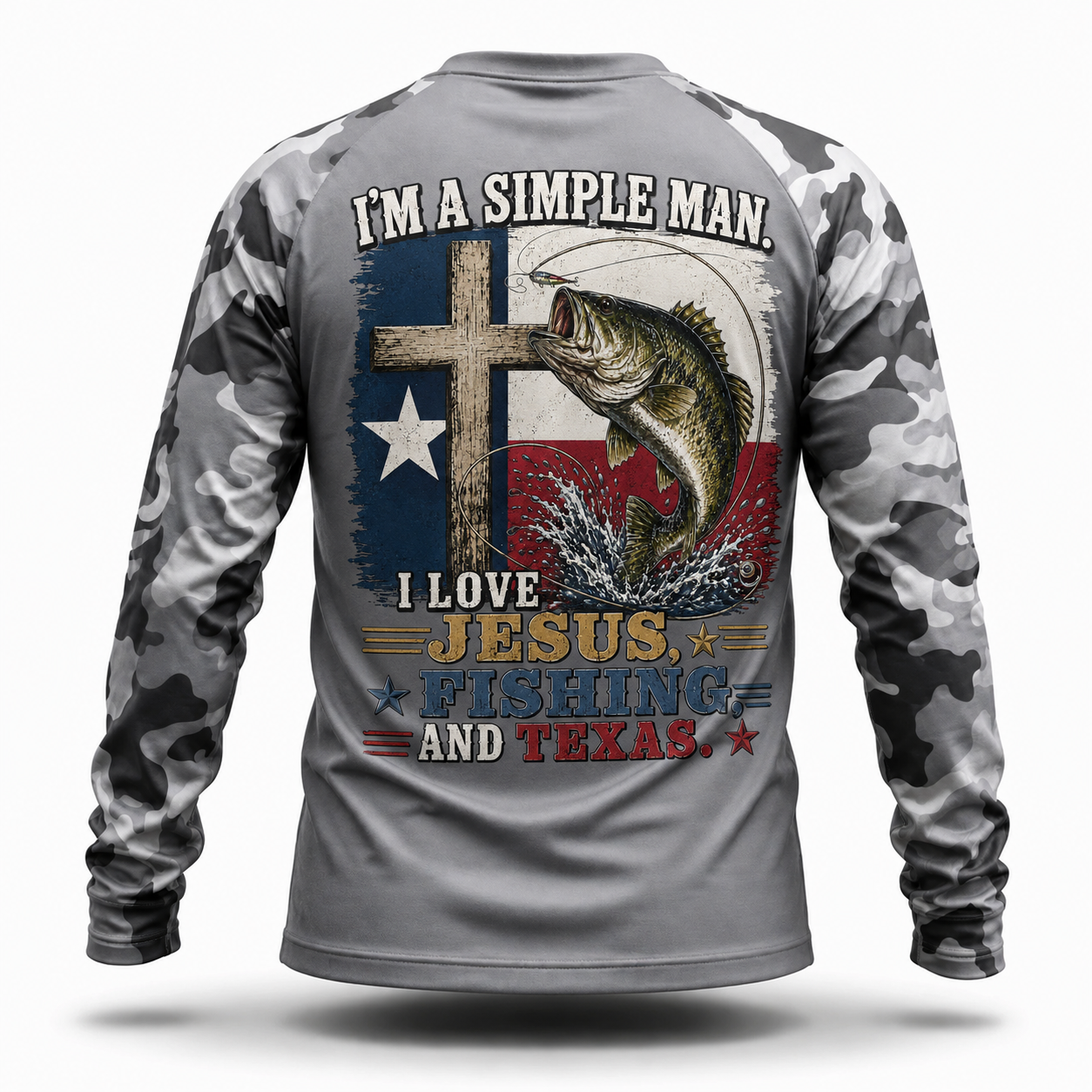 I'm a simple man I love Jesus, fishing and Texas - Performance shirt
