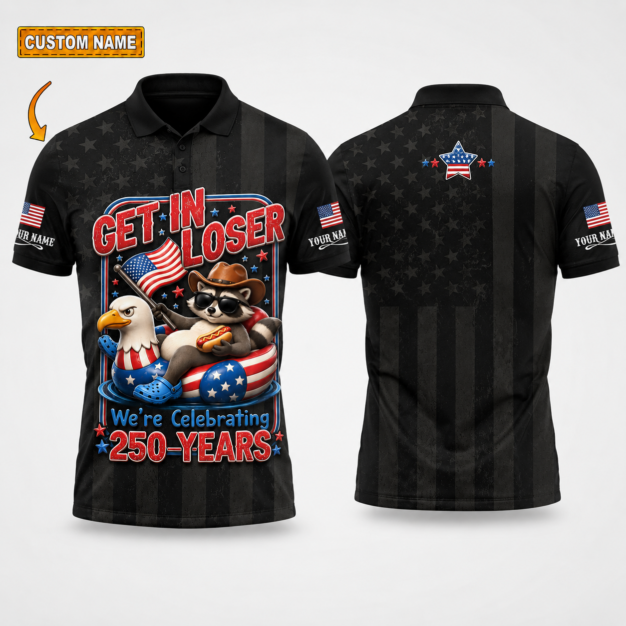 Merica 250 Anniversary USA Shirt 250 Years July 4th Men Kids , Personalized All Over Print