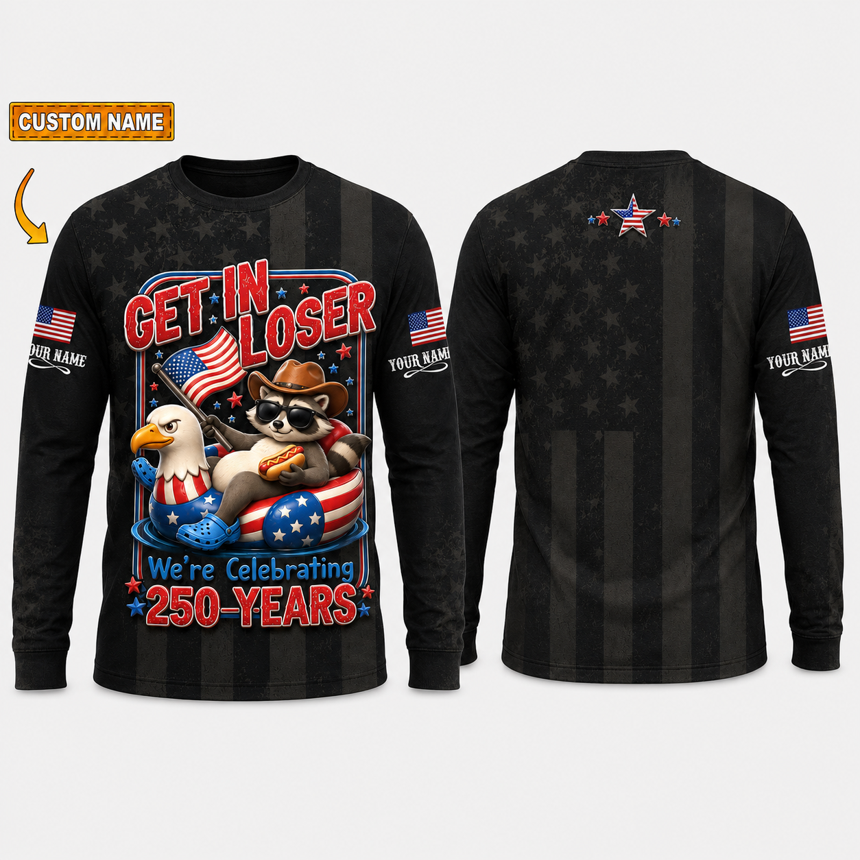 Merica 250 Anniversary USA Shirt 250 Years July 4th Men Kids , Personalized All Over Print