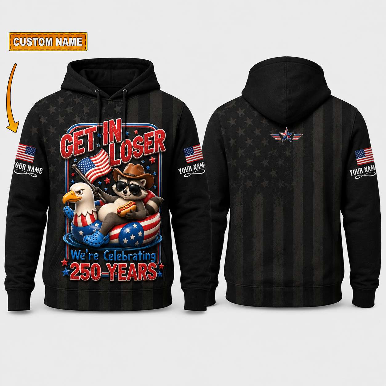 Merica 250 Anniversary USA Shirt 250 Years July 4th Men Kids , Personalized All Over Print