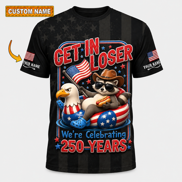 Merica 250 Anniversary USA Shirt 250 Years July 4th Men Kids , Personalized All Over Print