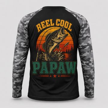 Reel Cool Papaw Vintage Fishing Retro Sunset