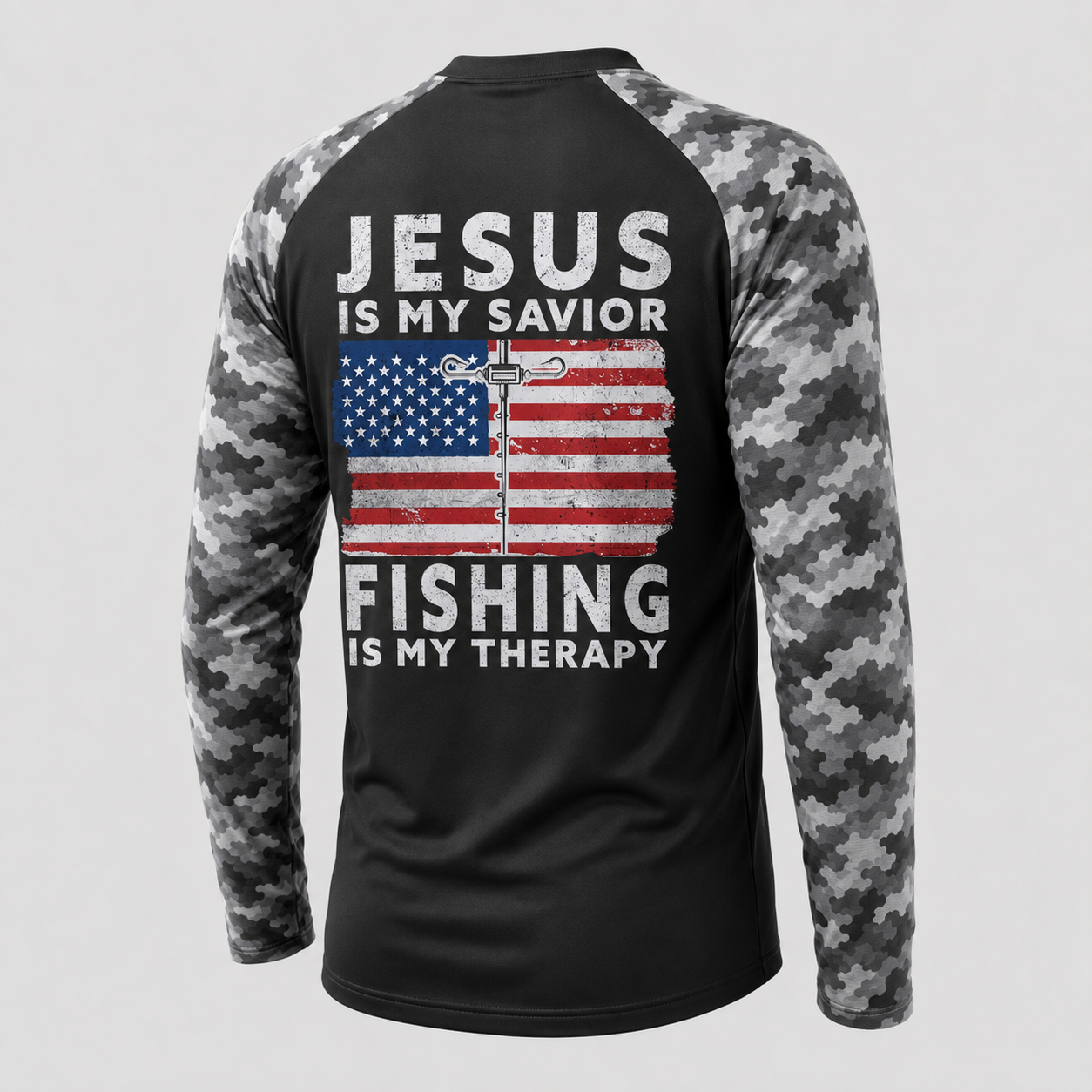 Jesus Is My Savior Fishing Is My Therapy Funny Usa Fishing Fishing