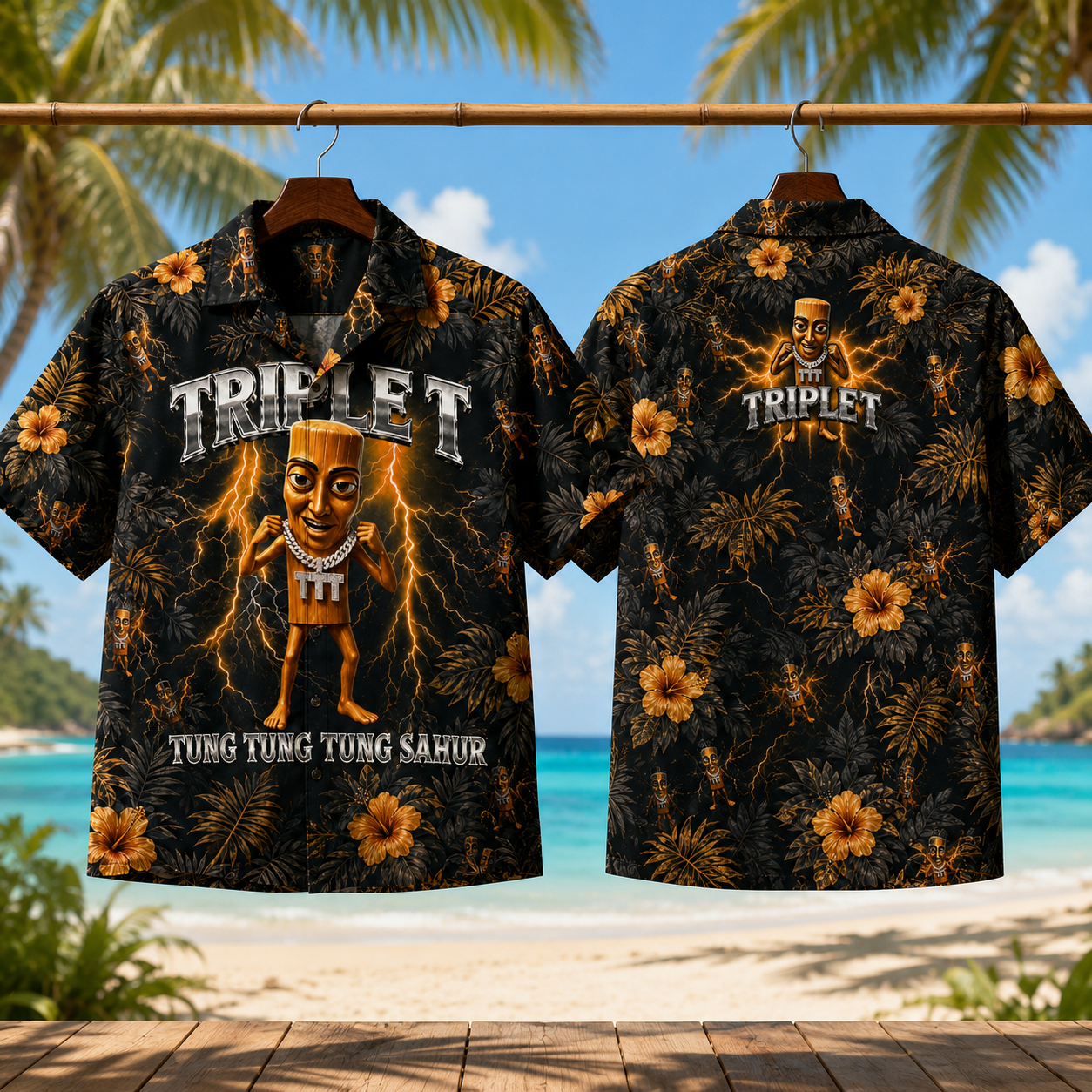 Tung Tung Tung Sahur Triple T Hawaiian Shirt