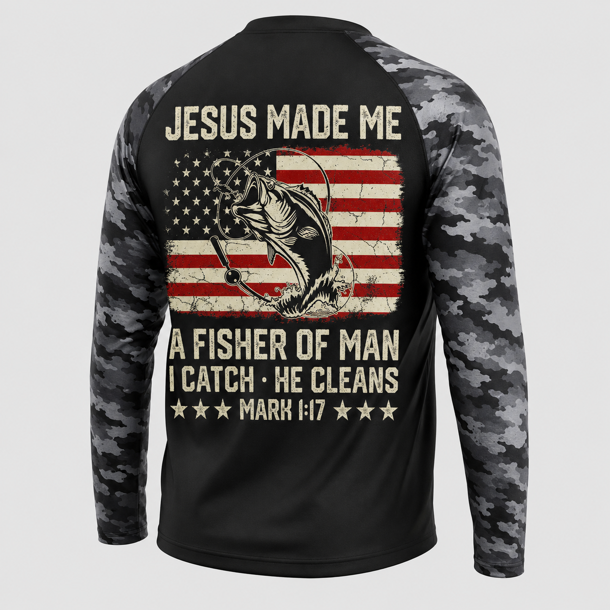 Flag Christian Fishing On Back