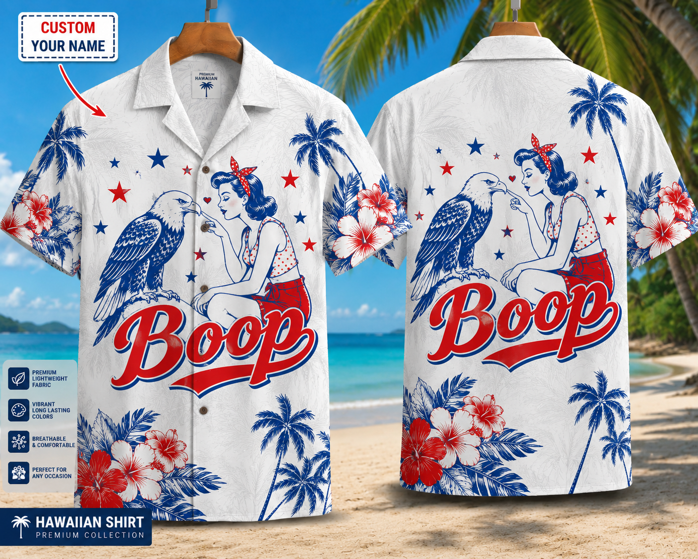 250 Years of America Hawaiian Shirt 1776–2026 | Vintage Patriotic AOP Hawaii Shirt | 4th of July Shirt