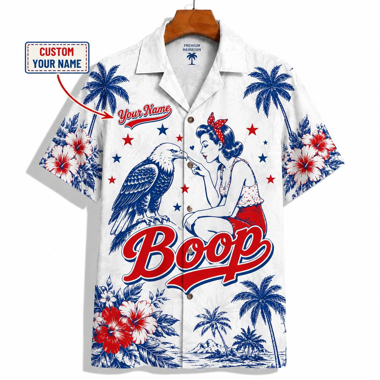 250 Years of America Hawaiian Shirt 1776–2026 | Vintage Patriotic AOP Hawaii Shirt | 4th of July Shirt