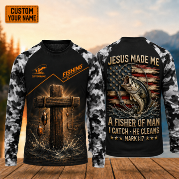 Jesus Made Me A Fisher Of Man Personalized Fishing Shirt