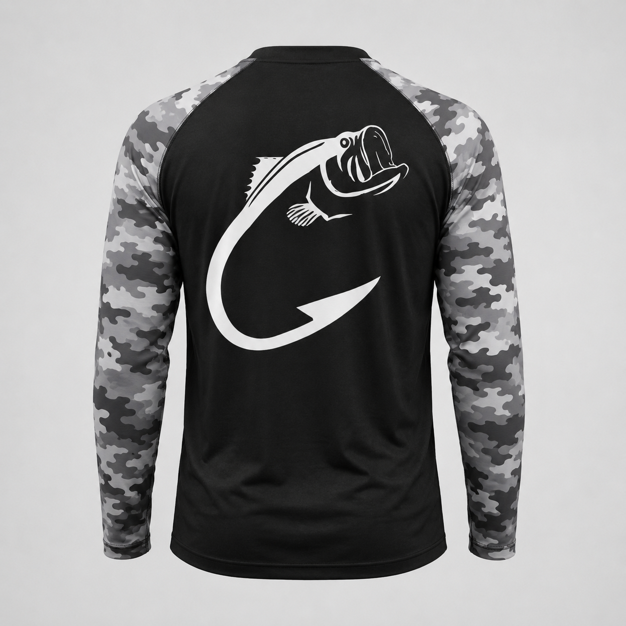 Fish and Hook Pattern Outdoor Style Casual