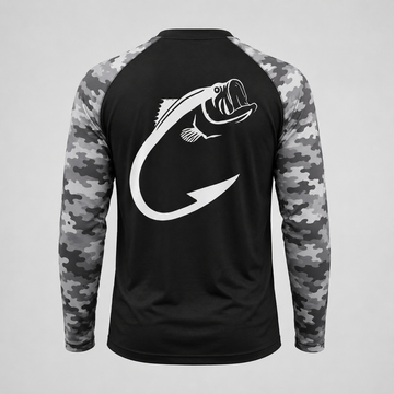 Fish and Hook Pattern Outdoor Style Casual