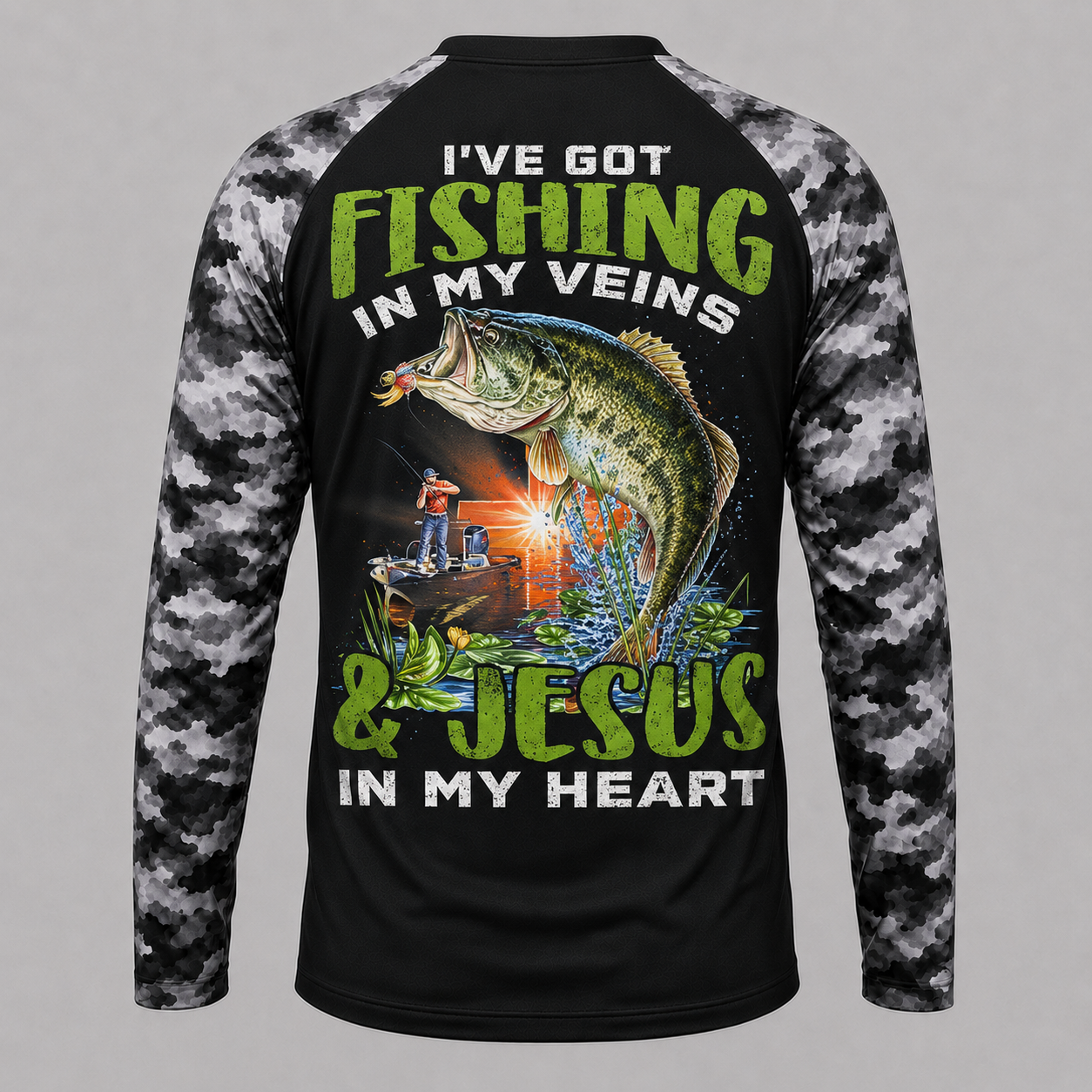 I've Got Fishing In My Veins & Jesus In My Heart - Performance Shirt