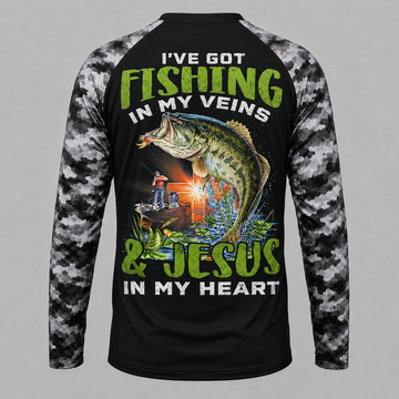 I've Got Fishing In My Veins & Jesus In My Heart - Performance Shirt