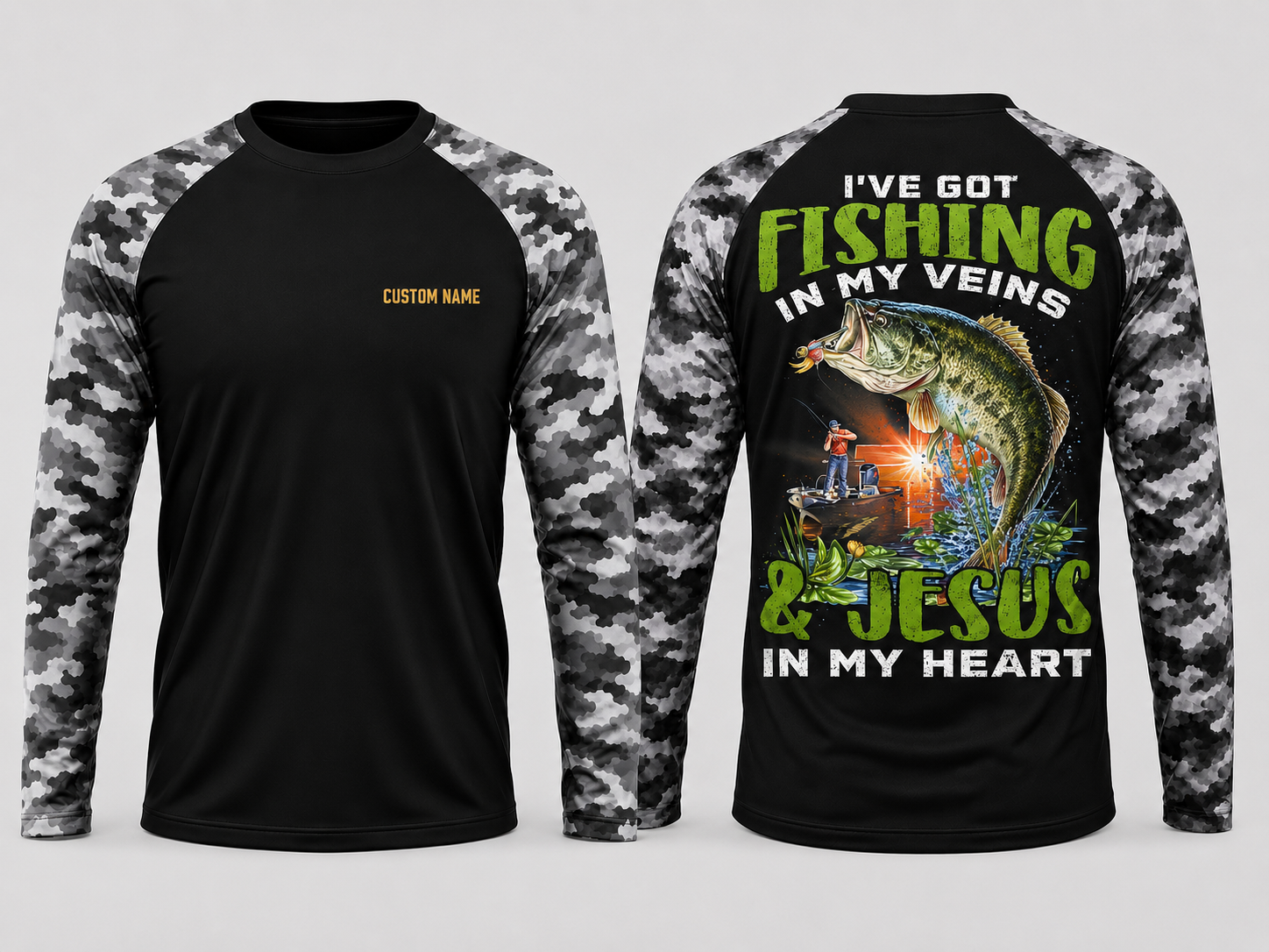 I've Got Fishing In My Veins & Jesus In My Heart - Performance Shirt