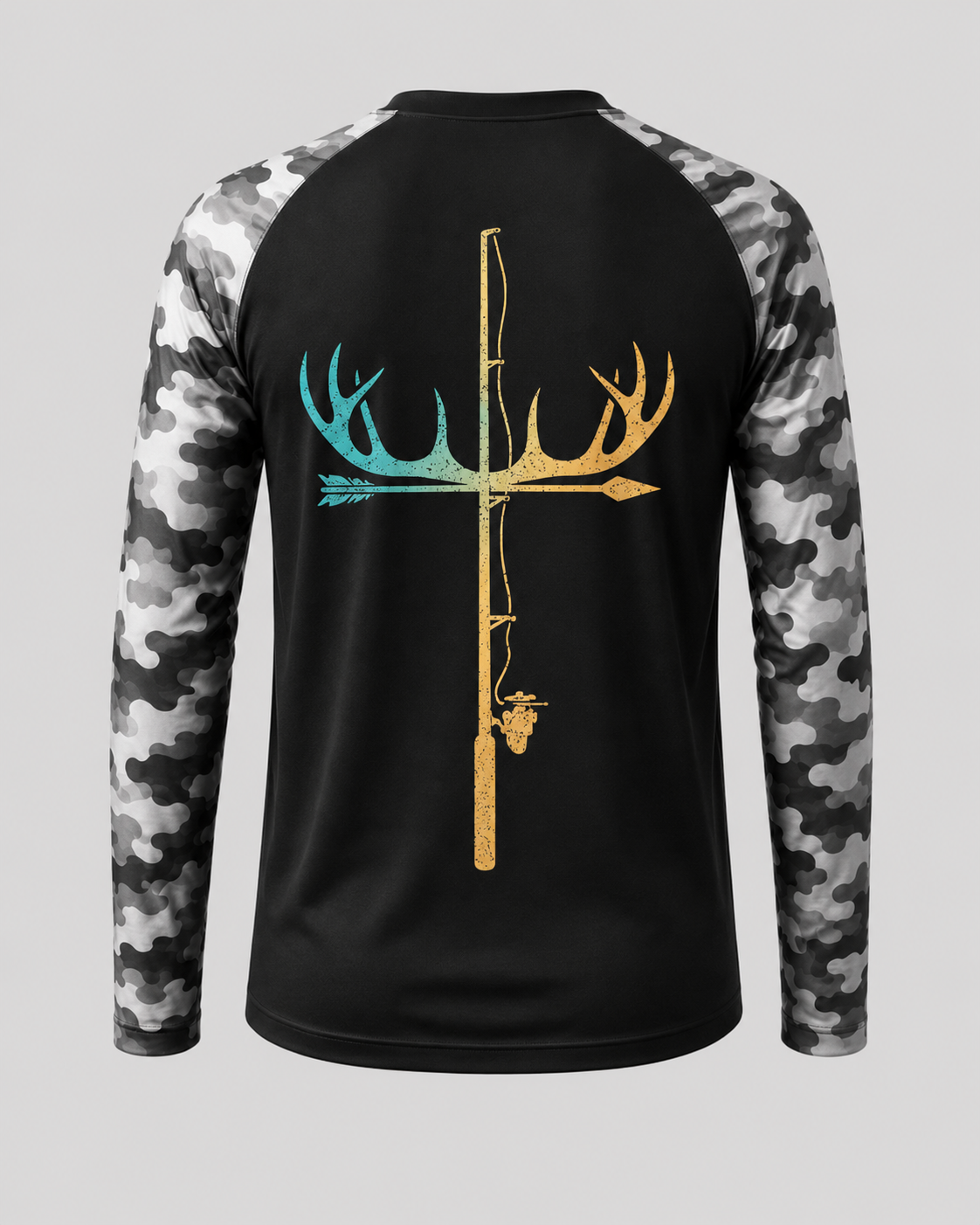 Antler Fishing Rod Cross God Family Hunting Fishing