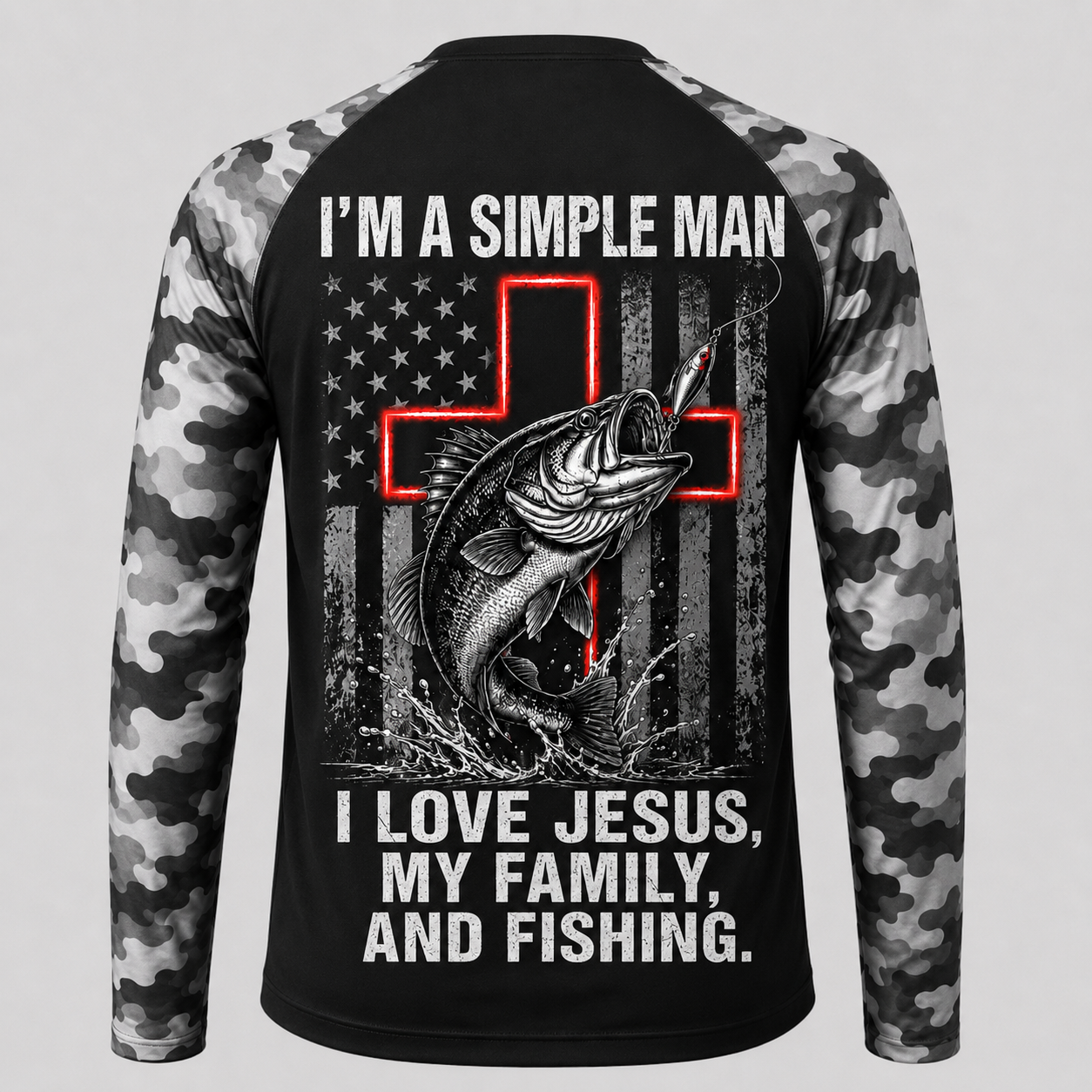 I'm a simple man I love Jesus my family and fishing - Performance shirt