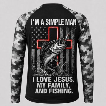I'm a simple man I love Jesus my family and fishing - Performance shirt