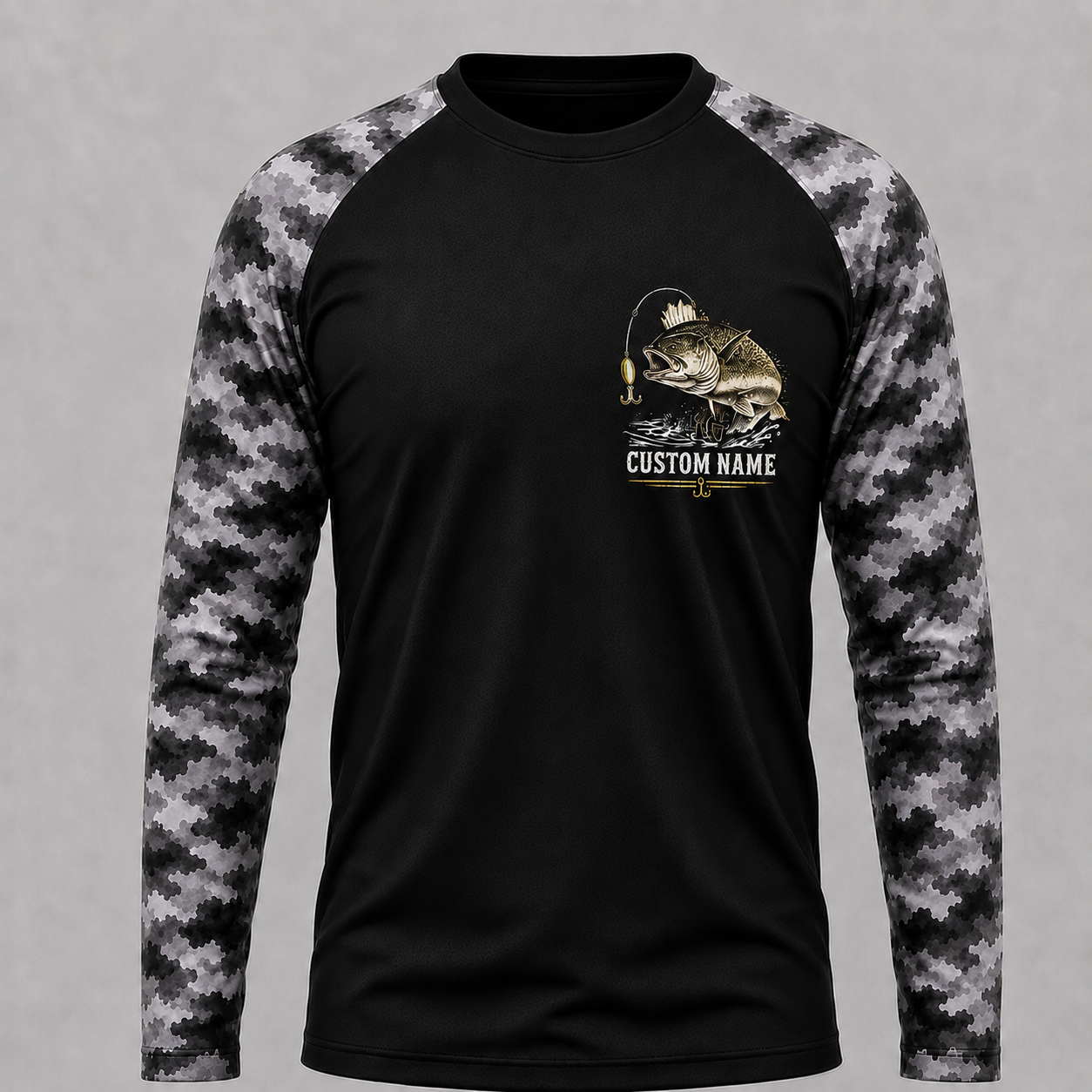 God Created Bass Walleye Fishing Shirt, Christian Fishing Long Sleeve UV Protection Shirt