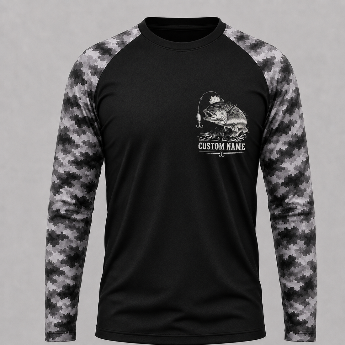 God Created Bass Walleye Fishing Shirt, Christian Fishing Long Sleeve UV Protection Shirt