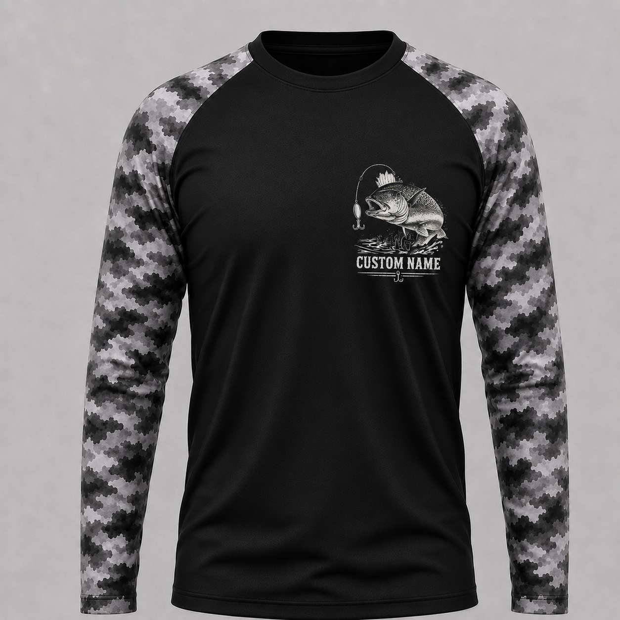 God Created Bass Walleye Fishing Shirt, Christian Fishing Long Sleeve UV Protection Shirt