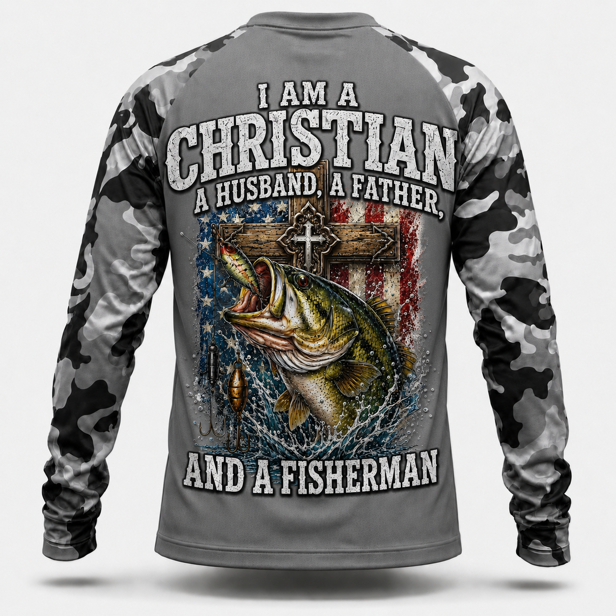 I Am A Christian, A Husband, A Father, And A Fisherman- Performance shirt