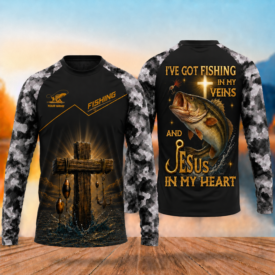 I've Got Fishing In My Veins And Jesus In My Heart All Over Print