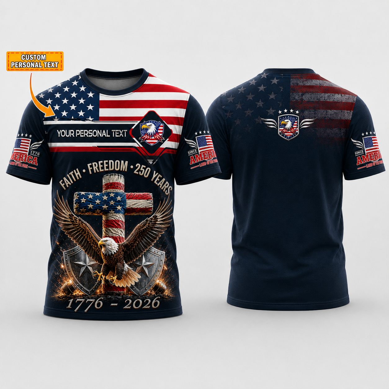 Merica 250 Anniversary USA Shirt 250 Years July 4th Men Kids , Personalized All Over Print