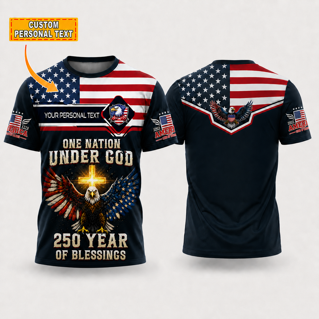 Merica 250 Anniversary USA Shirt 250 Years July 4th Men Kids , Personalized All Over Print