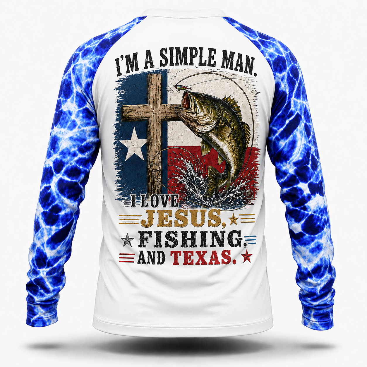 I'm a simple man I love Jesus, fishing and Texas - Performance shirt