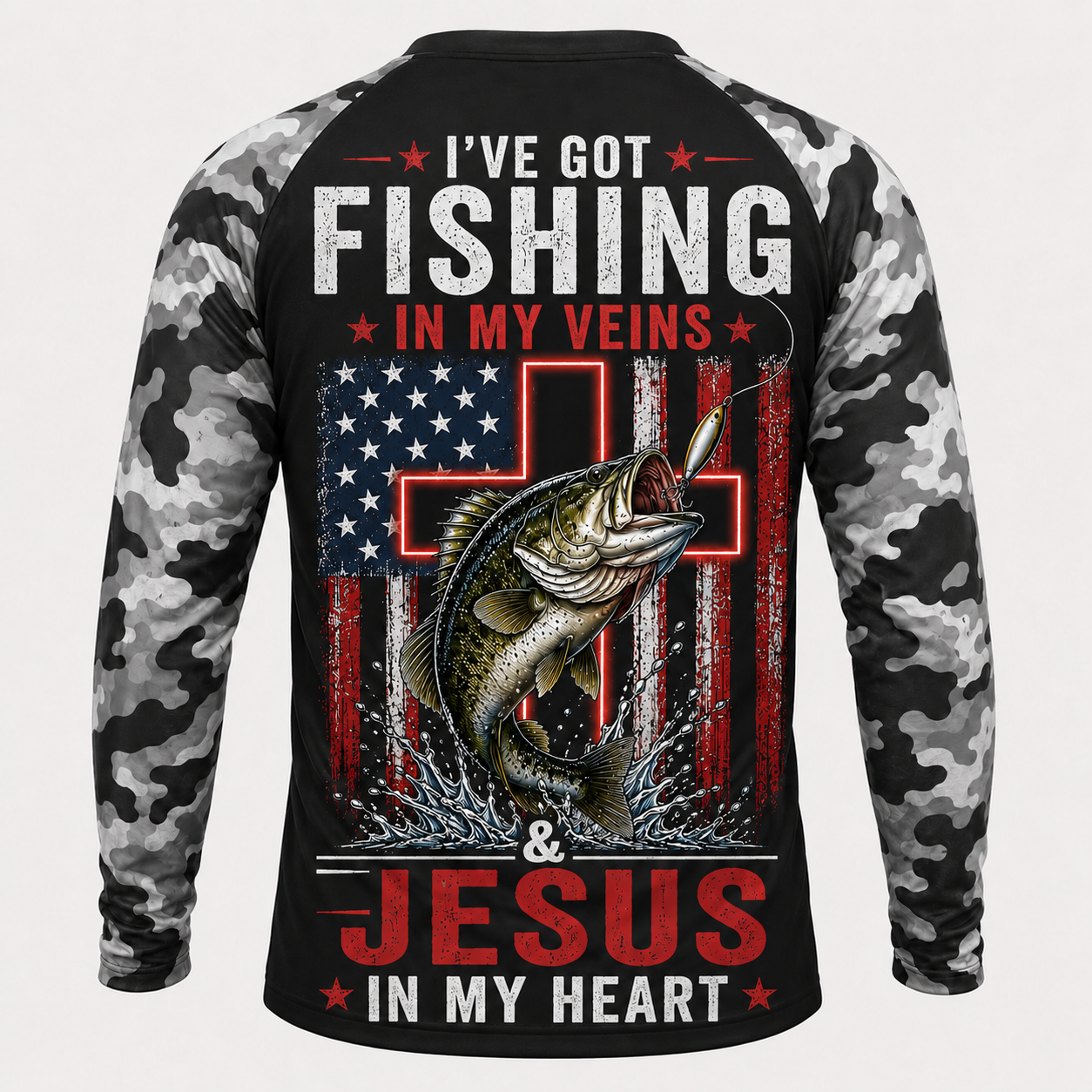 I’ve Got Fishing in My Veins & Jesus in My Heart - Performance Shirt