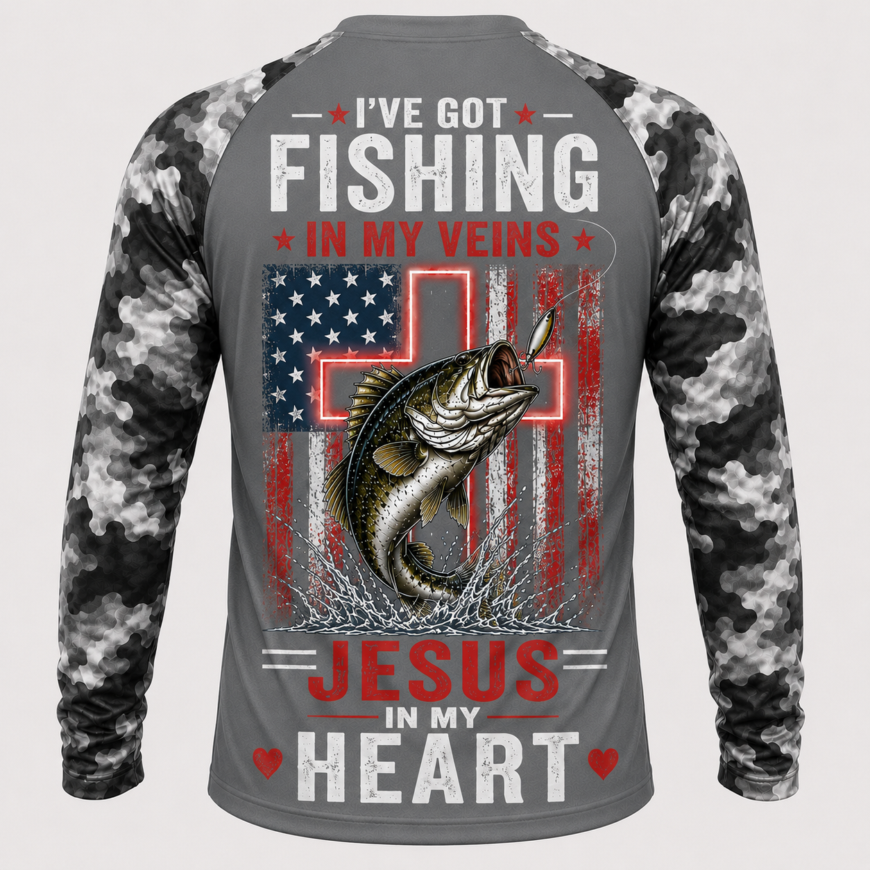 I’ve Got Fishing in My Veins & Jesus in My Heart - Performance Shirt